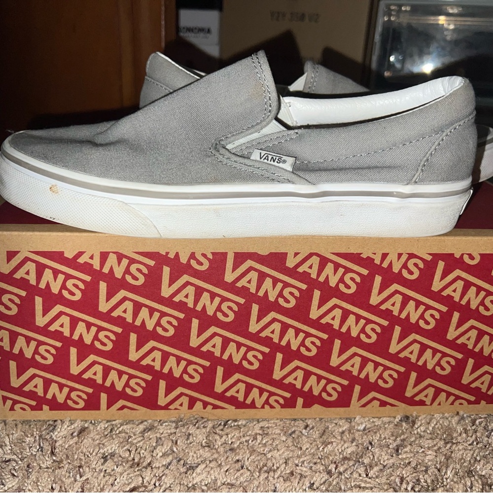 Vans Women Gray Slip-On Sneakers